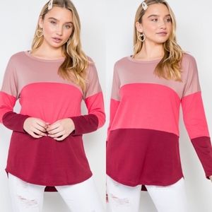 New Colorblock Long Sleeve Multicolor Sweater Top